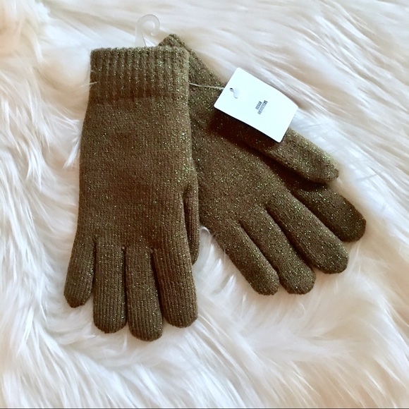 Urban Outfitters Accessories - UO Glitter Chenille Lined Gloves in Moss Green